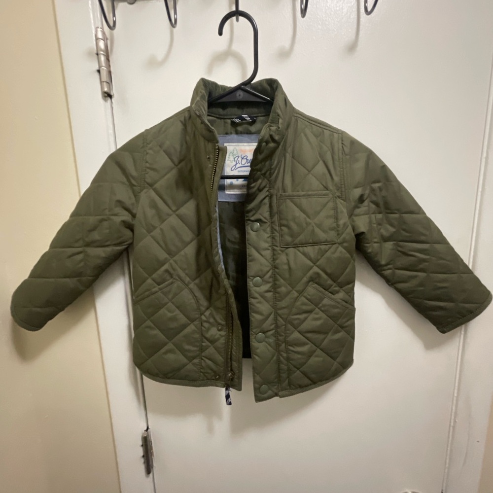 J.Crew Girls Quilted Jacket Olive Green Size XXS